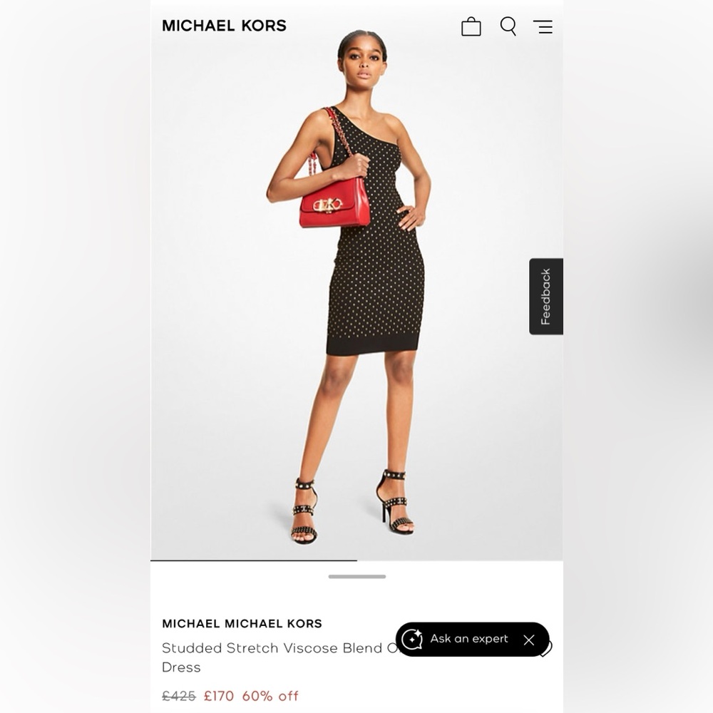 MICHAEL Michael Kors Black Dress with Gold Studs
